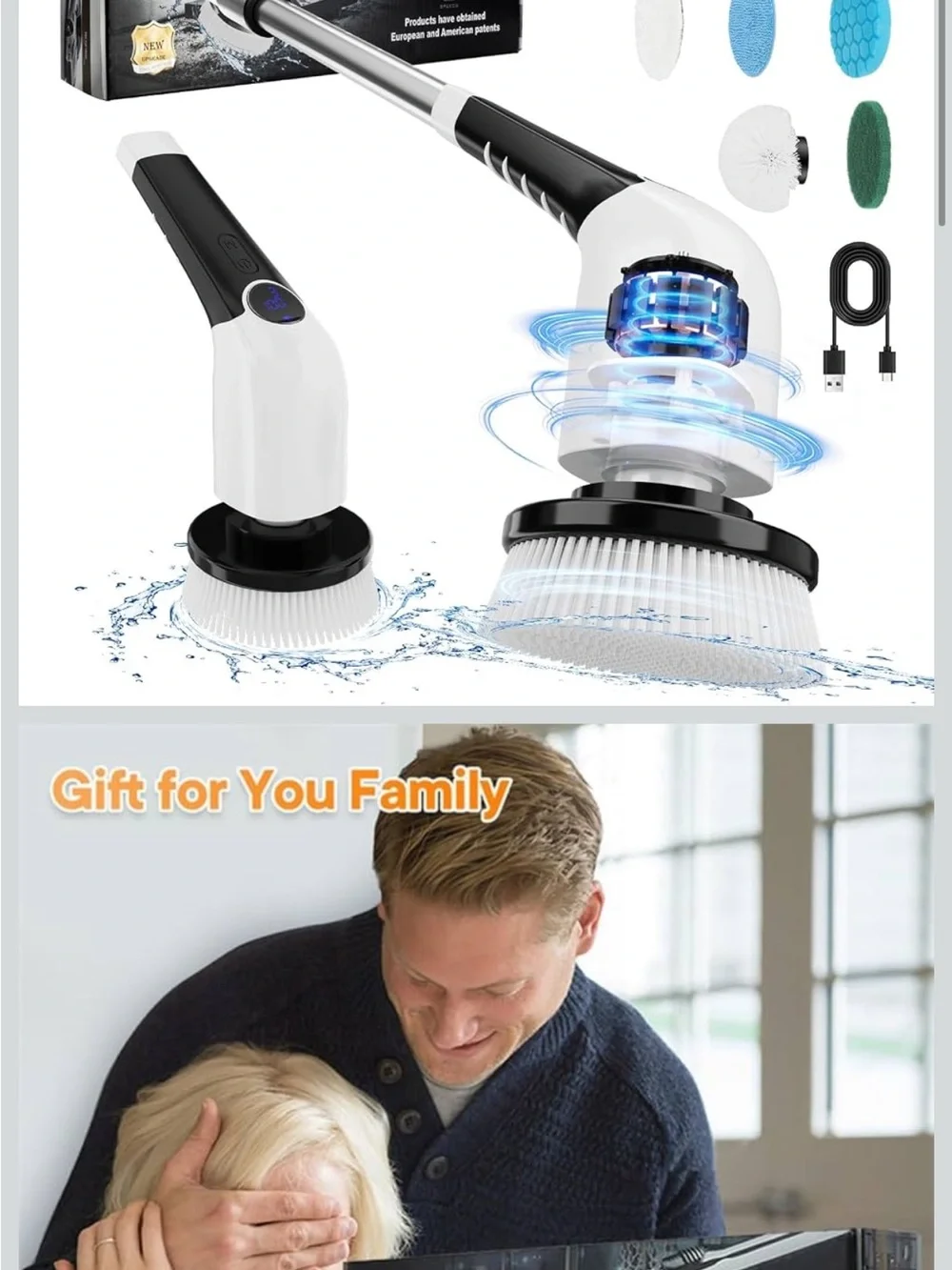 ANS-8051A White 3-in-1 Electric Cleaning Brush